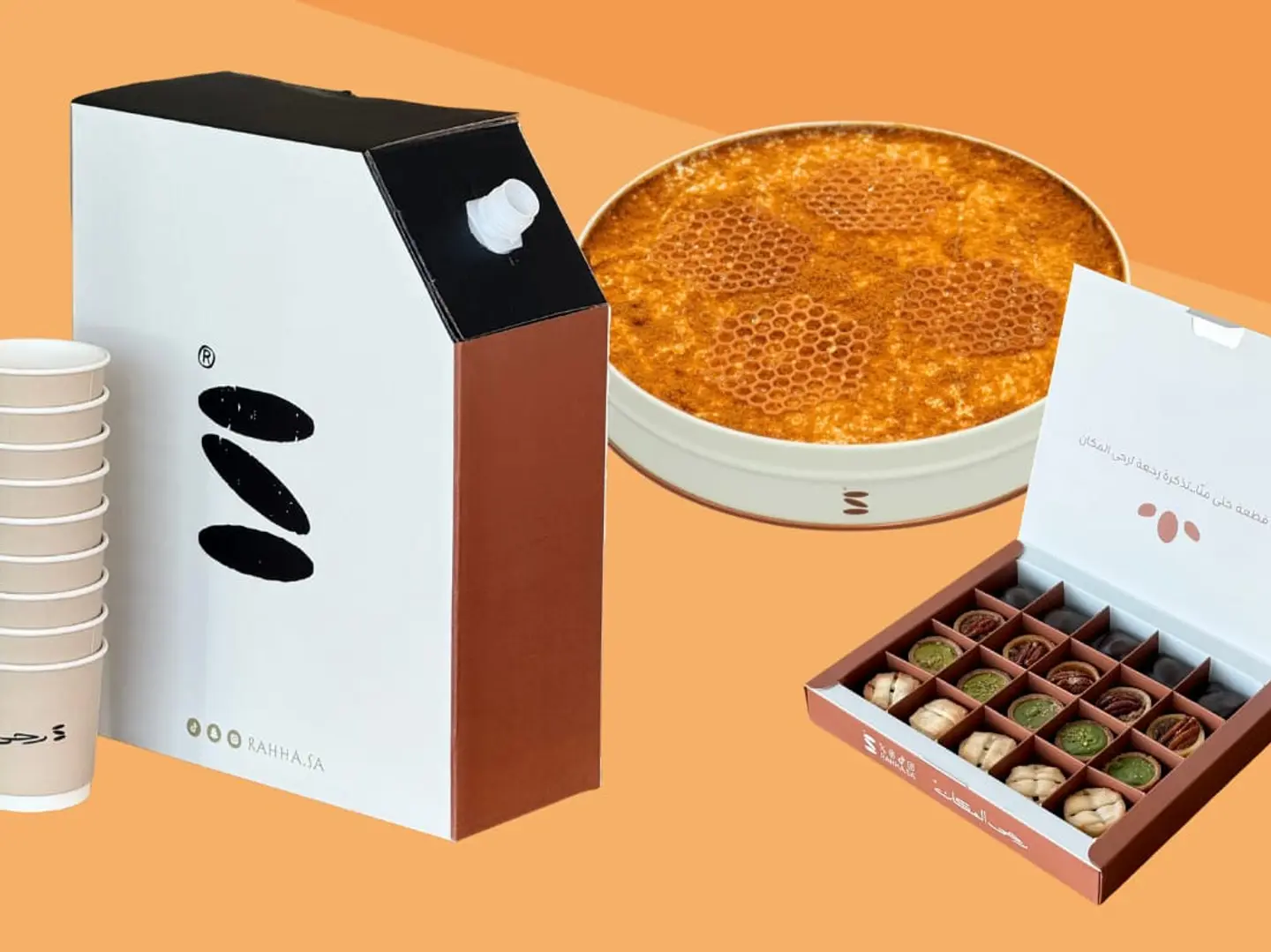 كيك العسل العائلي مع بوكس ميكس 20 قطعه مع جيك قهوة 2 لتر