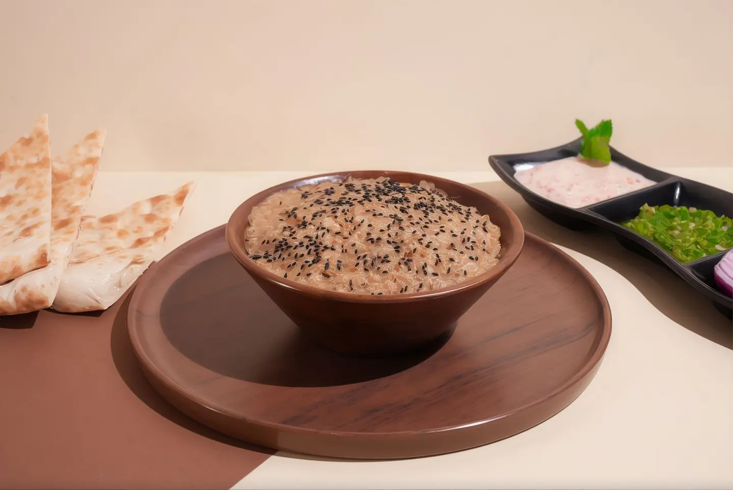 Areeka With Cream, Honey, Sesame, And Black Seed