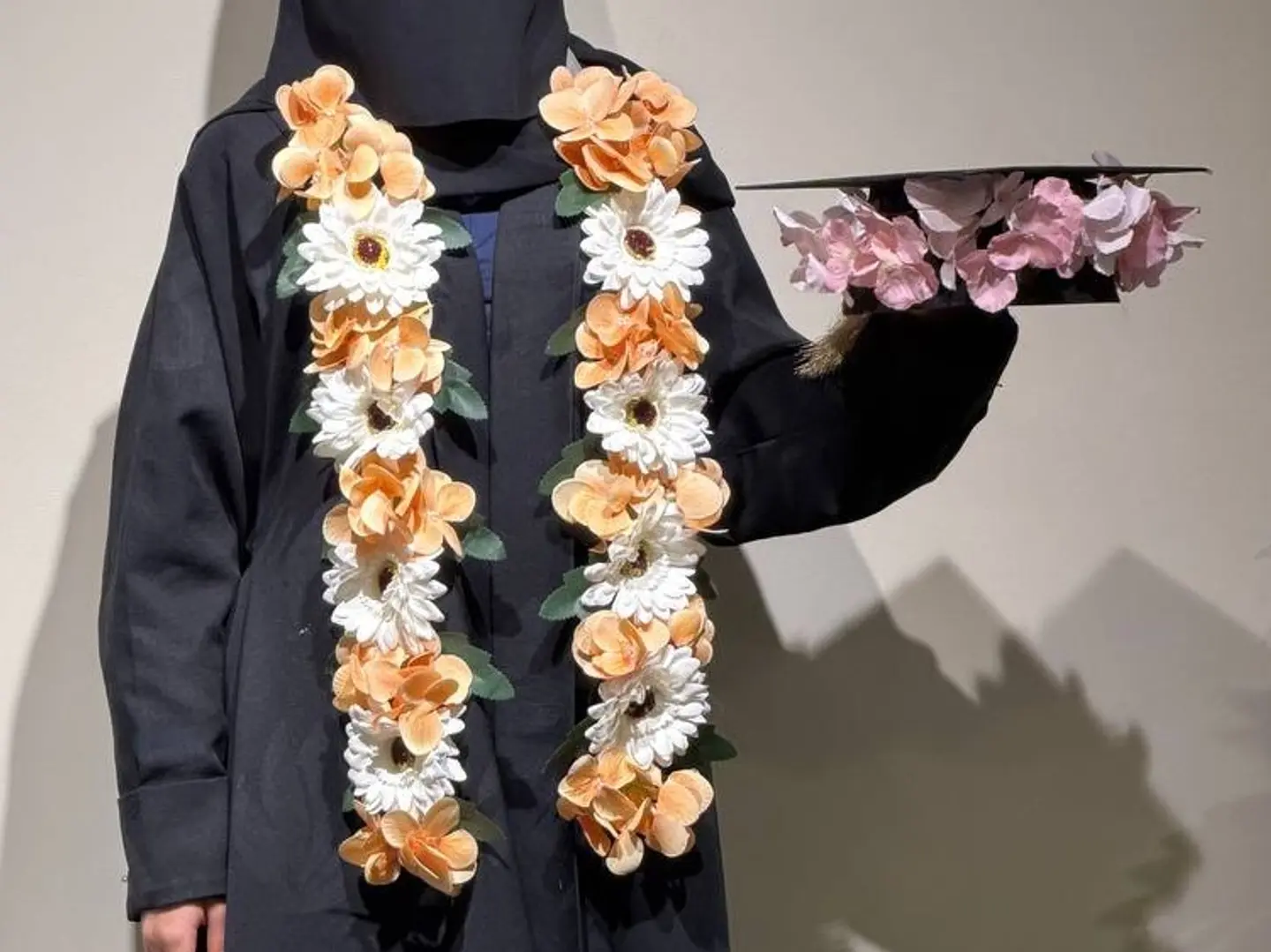 Graduate Flowers, Necklace And Cap