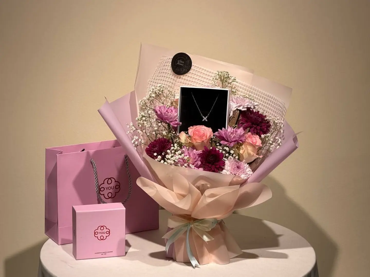 Lace And Rose Arrangement