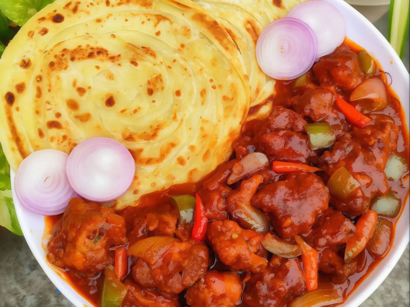 دجاج حار مع براتا