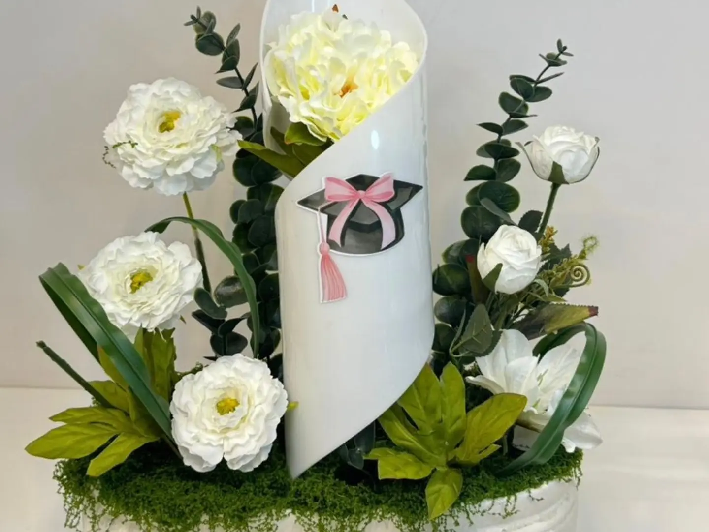 Artificial Flower Vase With A Spiral Design