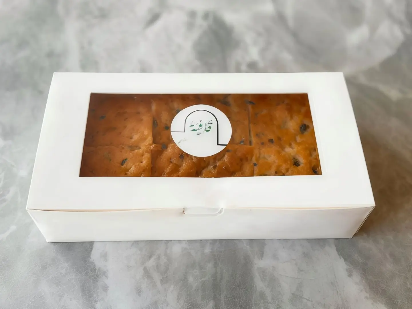 Box Of 6 Pieces Of Italian Focaccia Bread (Baked With Olives And Rosemary)