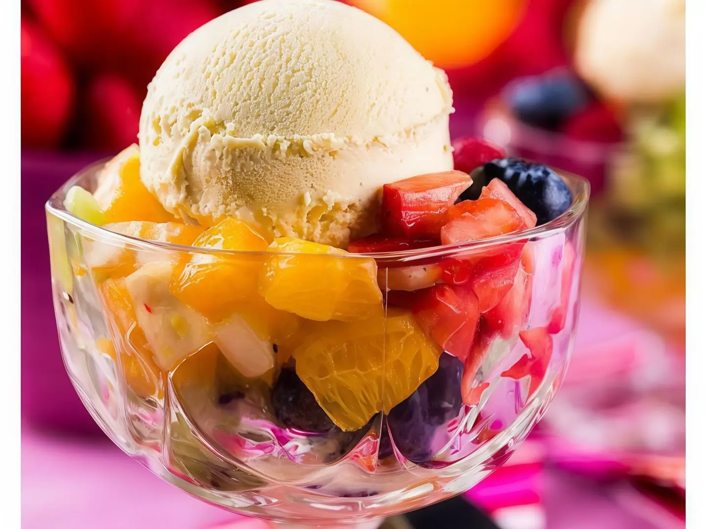 Fruit Salad With Ice Cream - Medium