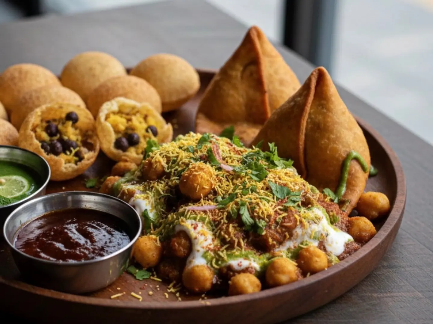 Pani Puri & Samosa Chaat Platter