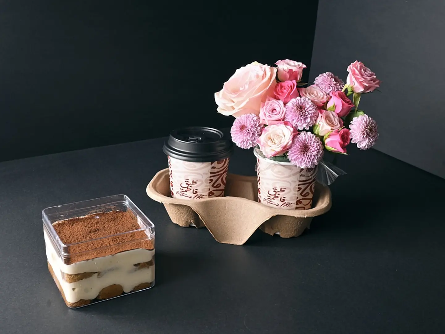 Pink Good Mood Coffee With Tiramisu