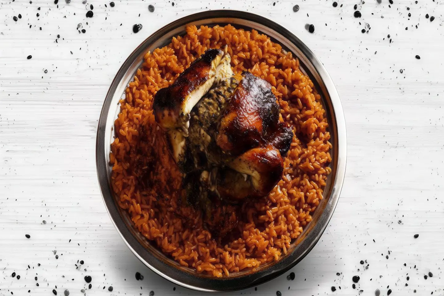 نص حبة شواية على الجمر مع رز احمر