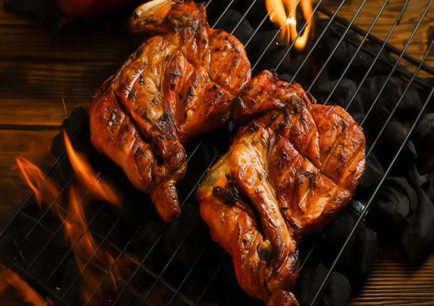 دجاج على الفحم سادة