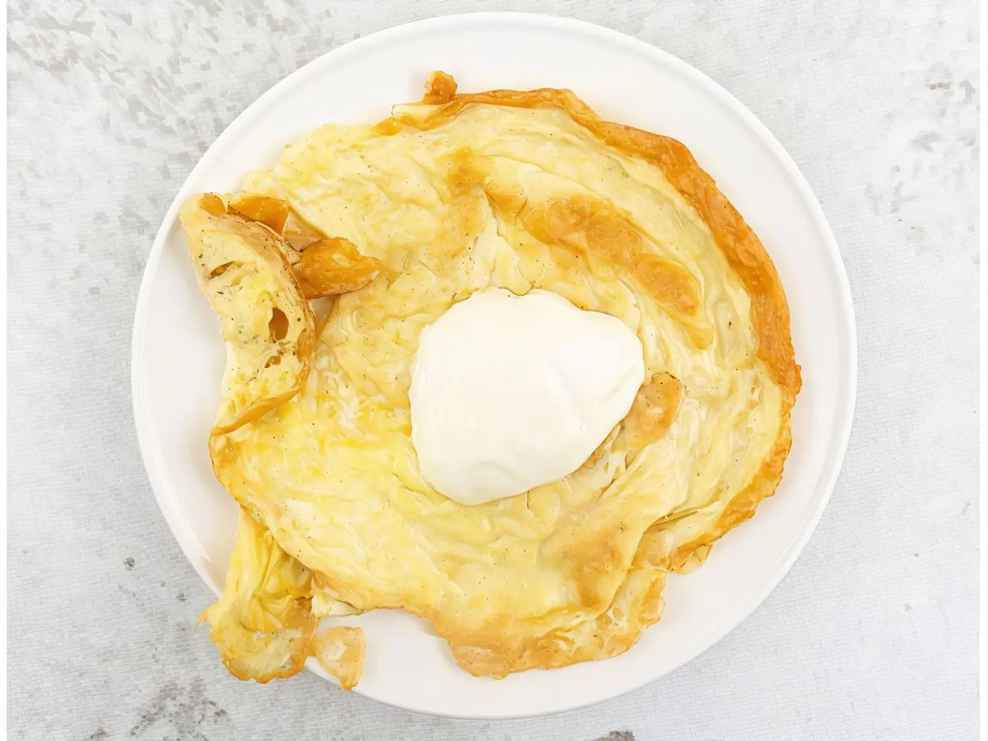 Fried Eggs Plate With Cheese