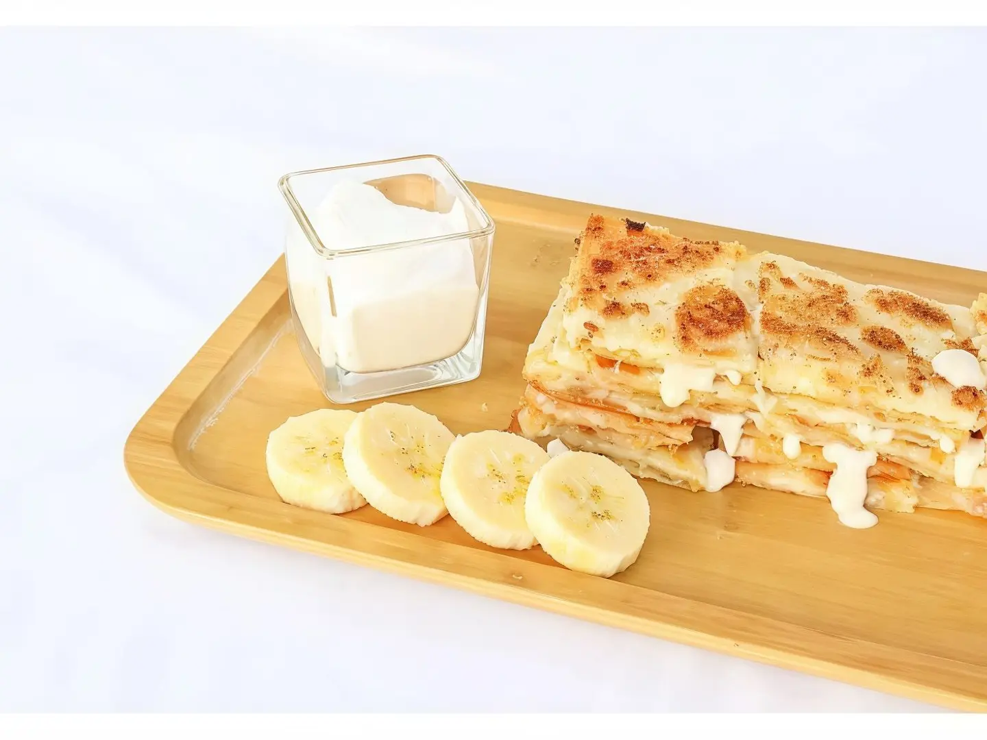 مطبق حلو مع الجبن والموز