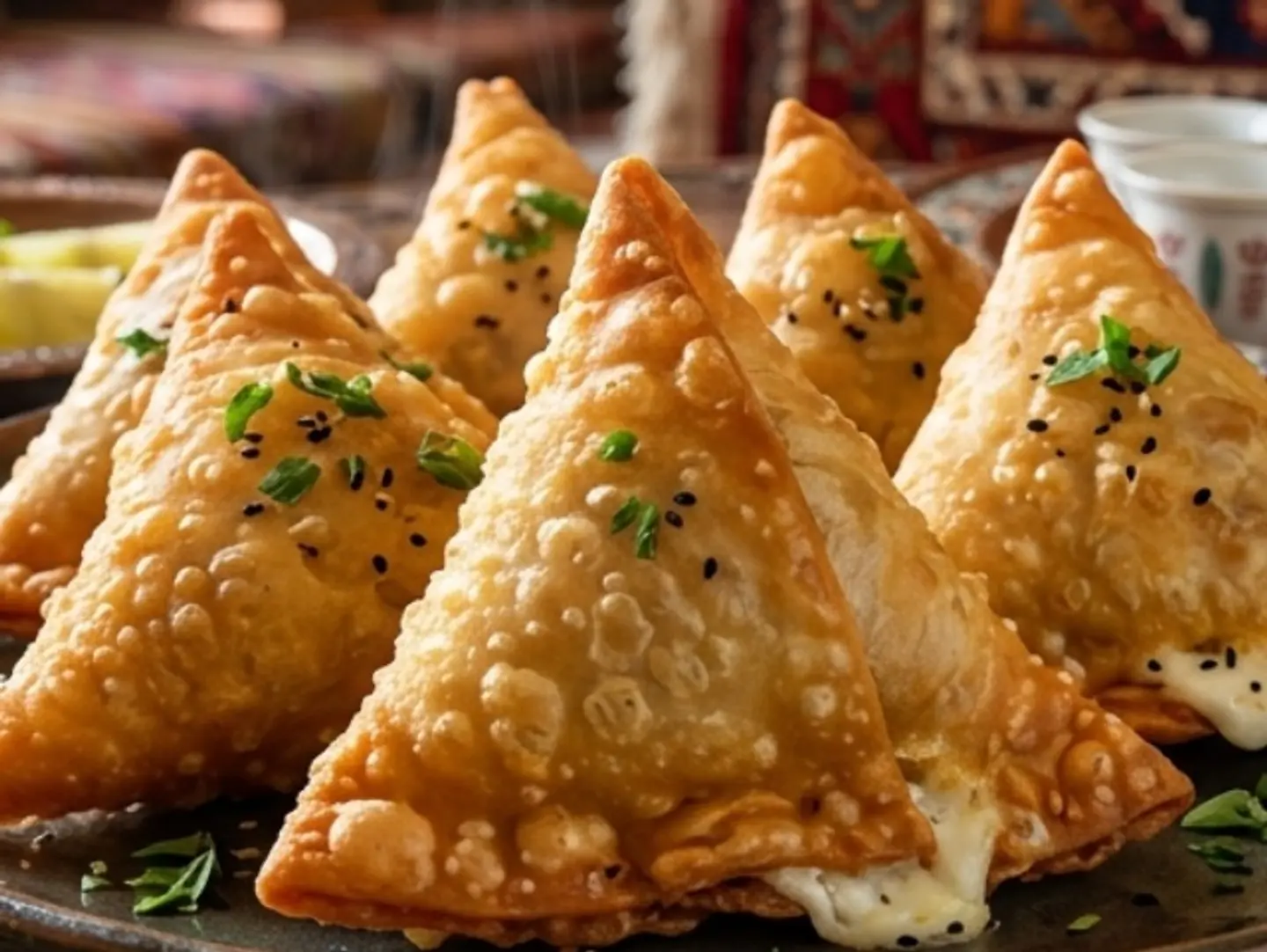 سمبوسه جبنه بيضاء قلاية هوائية