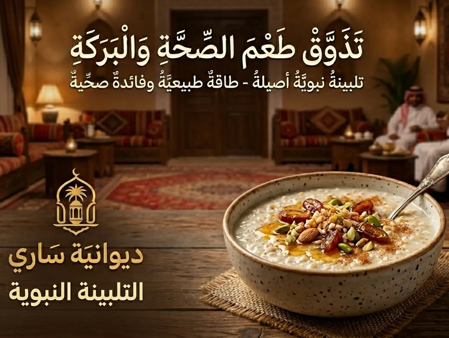 تلبينة نبوية مع المكسرات