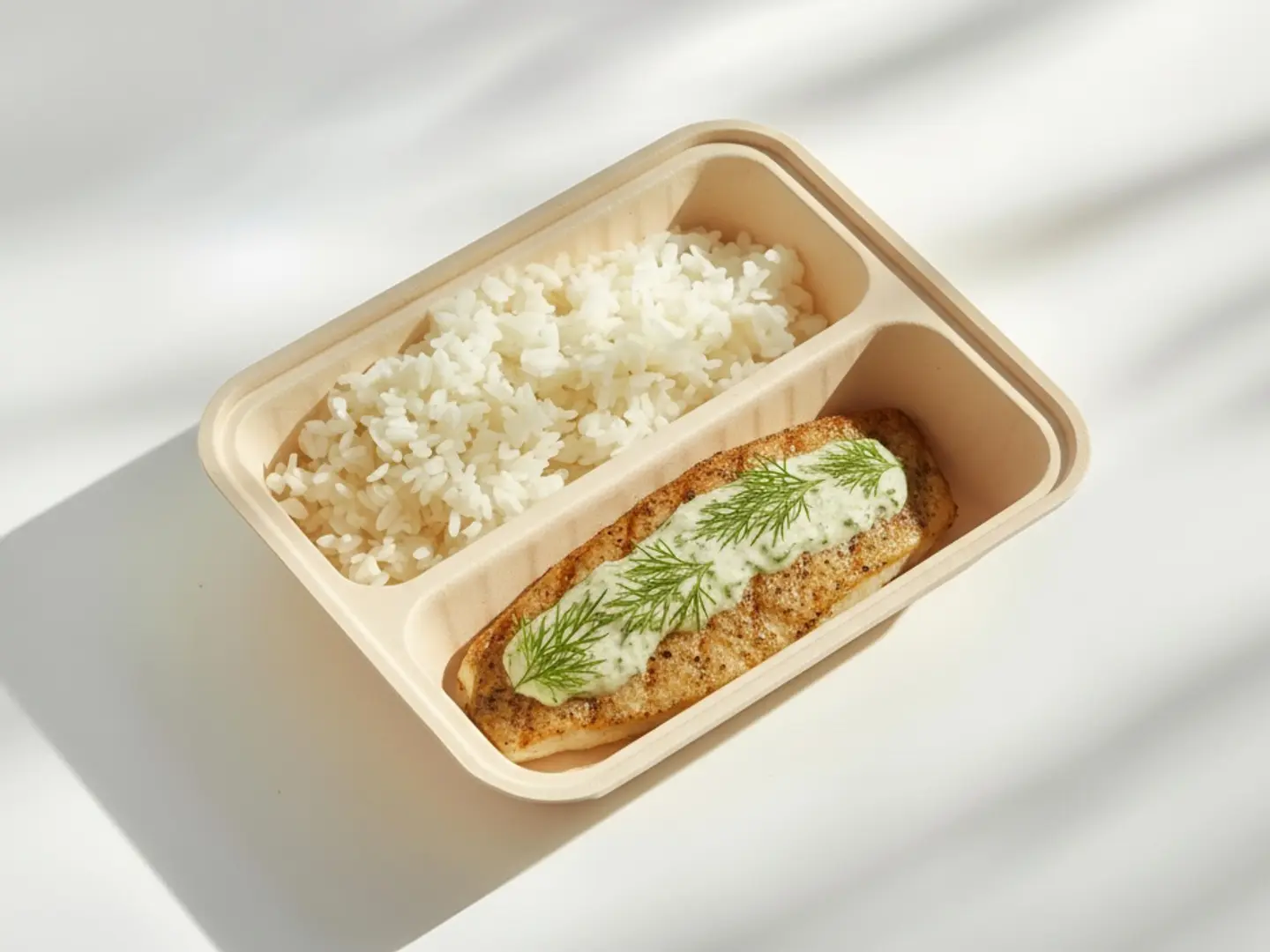 فيليه السمك مع صلصة الشبت