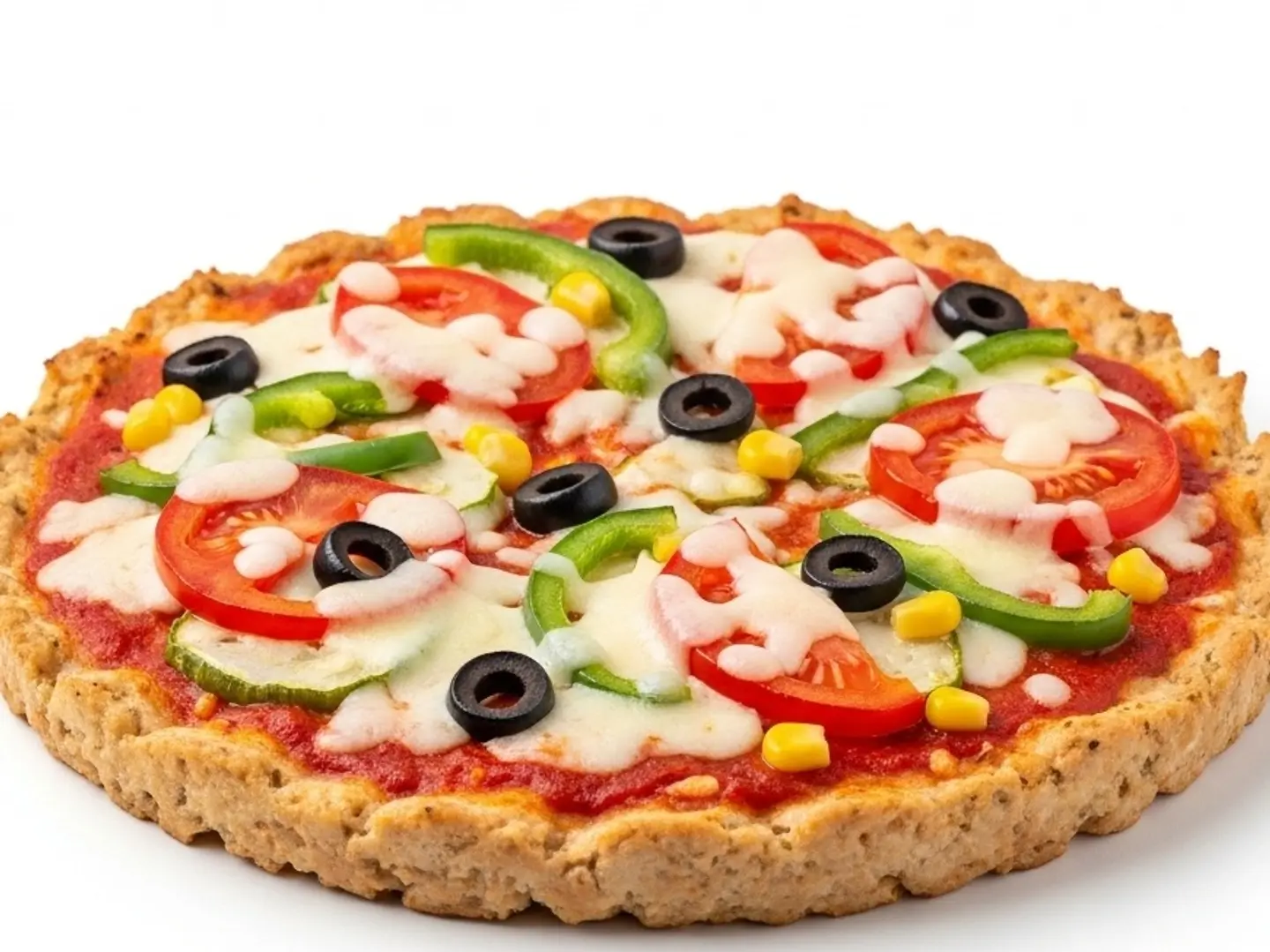 بيتزا خضار (بعجينة دجاج)