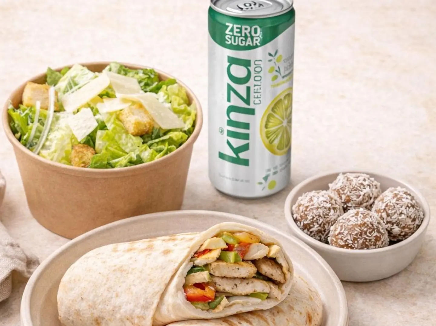 كومبو ساندويتش فاهيتا مع سلطة سيزر وكنزا