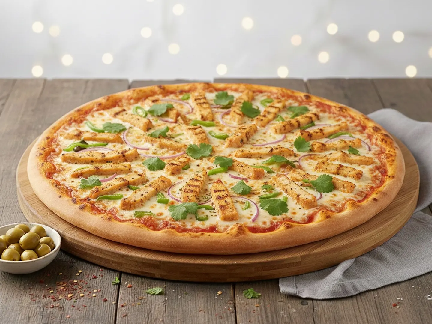 بيتزا الدجاج-وسط