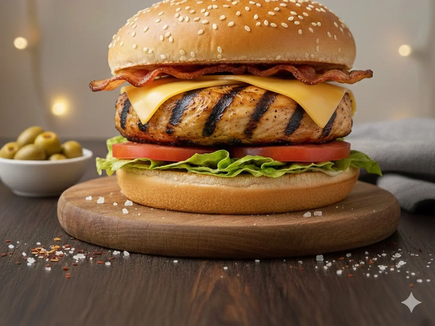 برجر دجاج مشوي