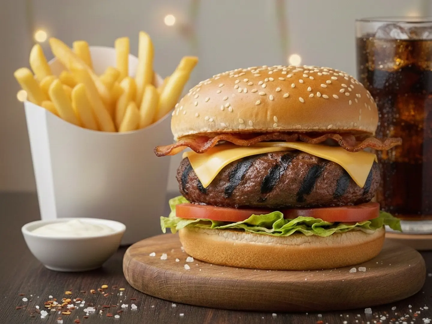 وجبة برجر لحم