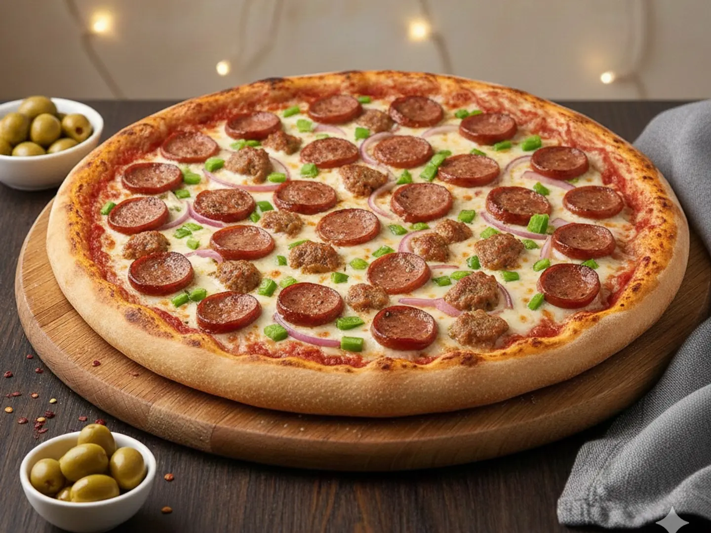 بيتزا نقانق-وسط