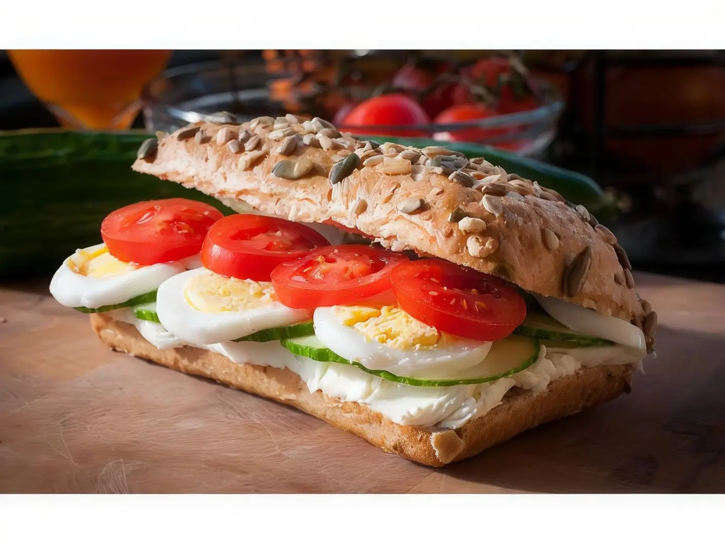 ساندوتش بيض مسلوق