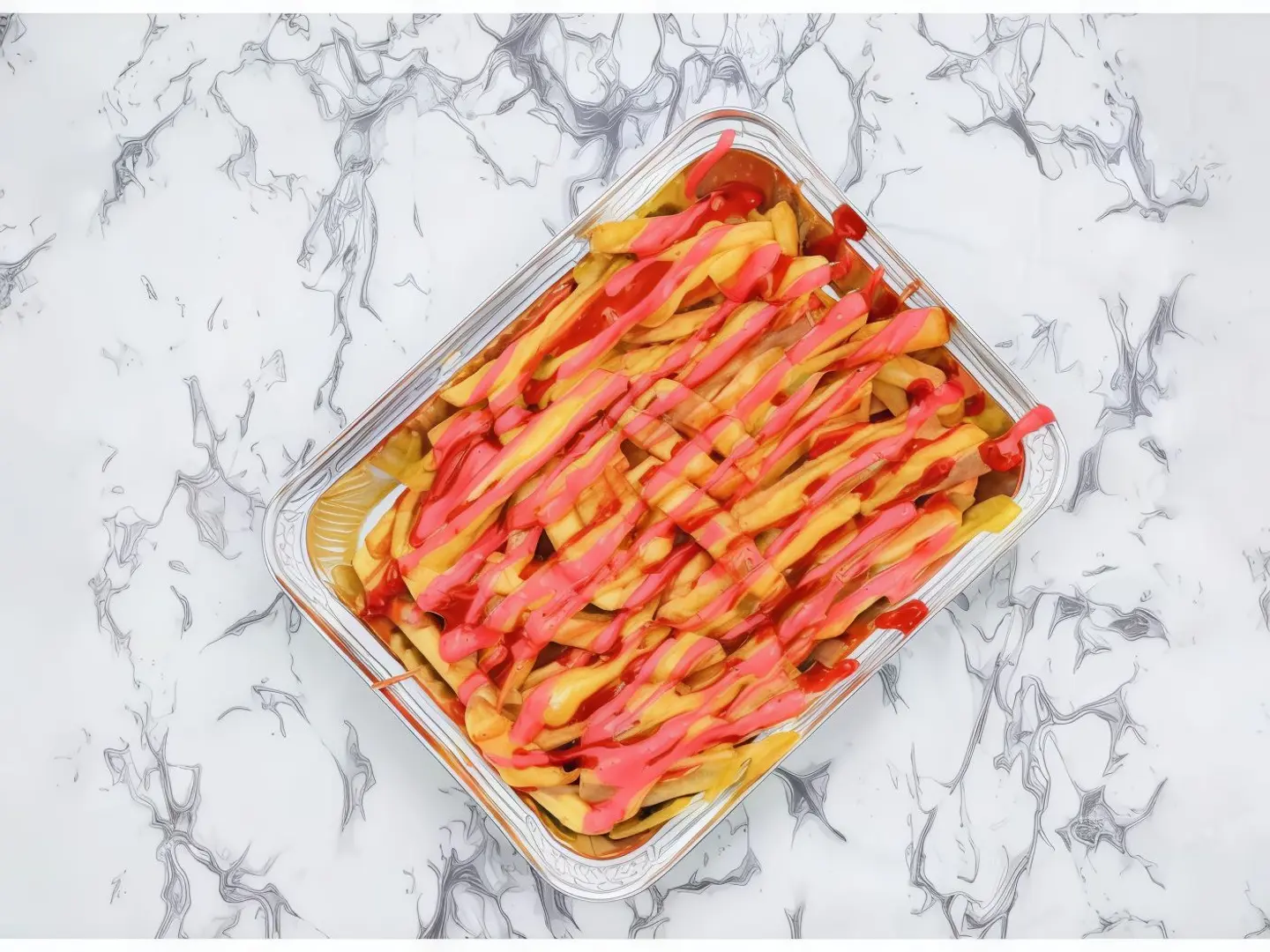 French Fries With Sauces Plate