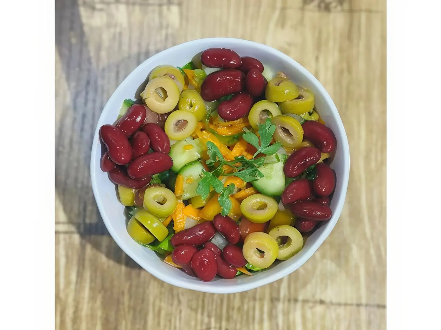 سلطة مع الفاصوليا