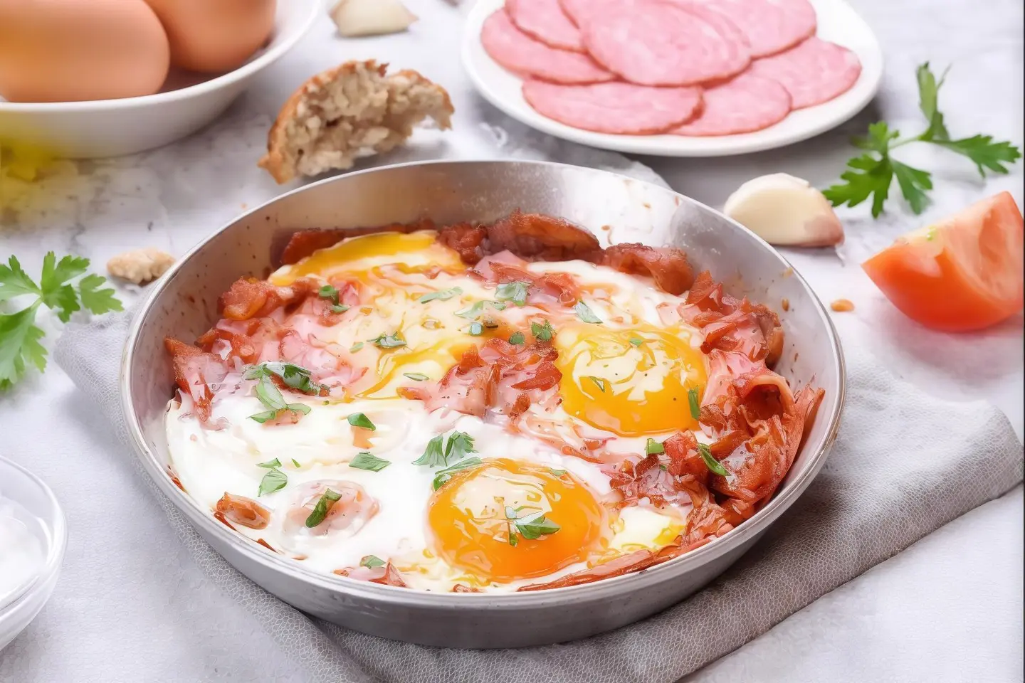 صحن بيض بالبسطرمة