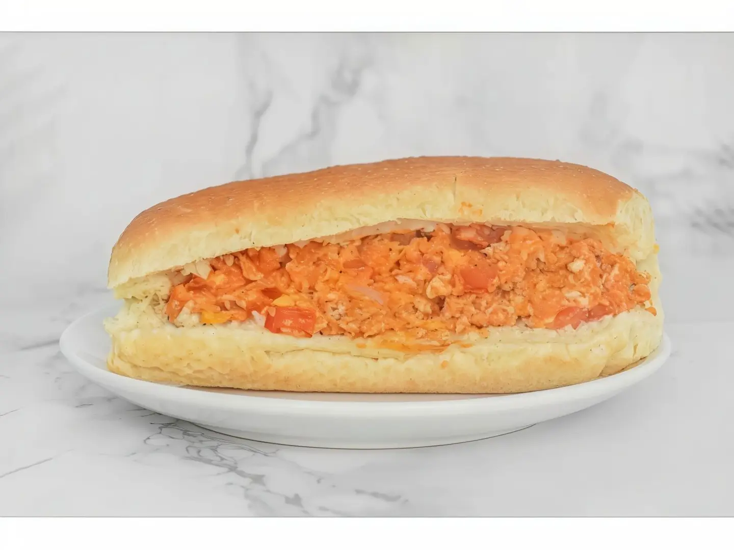 Shakshuka Sandwich With Grated Cheese