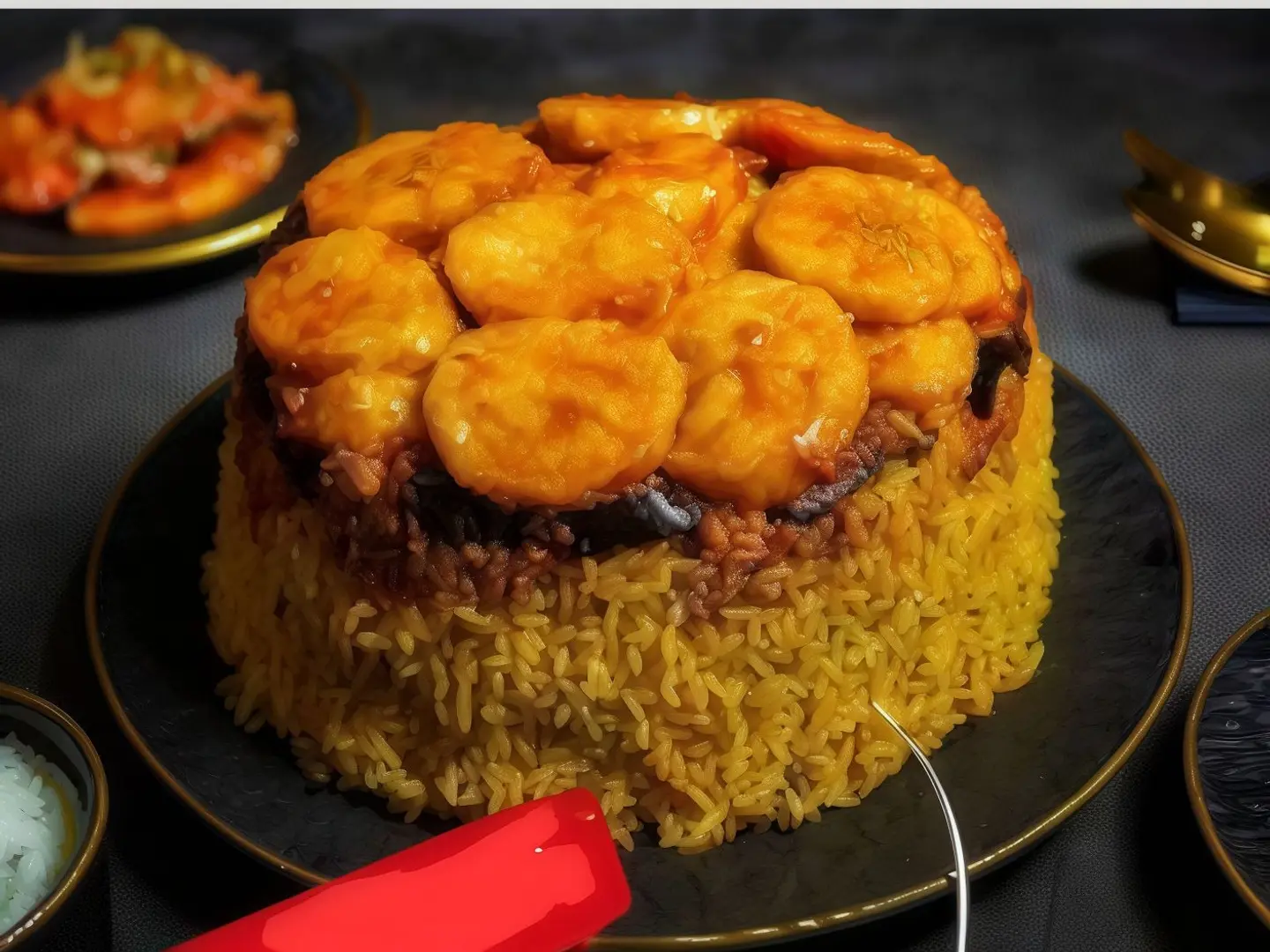 مقلوبة حاشي رز احمر كبير