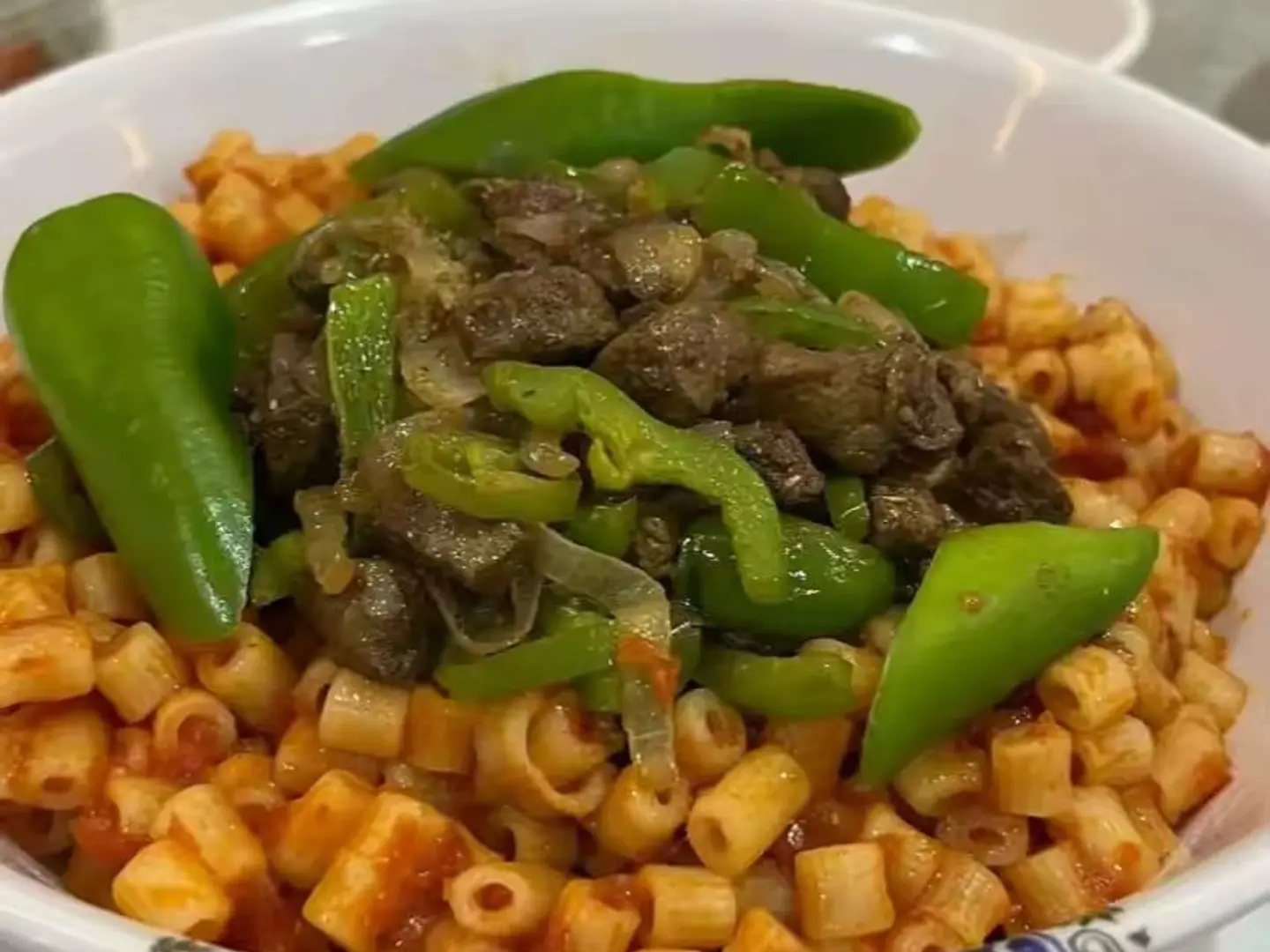 طاجن مكرونة بالكبدة