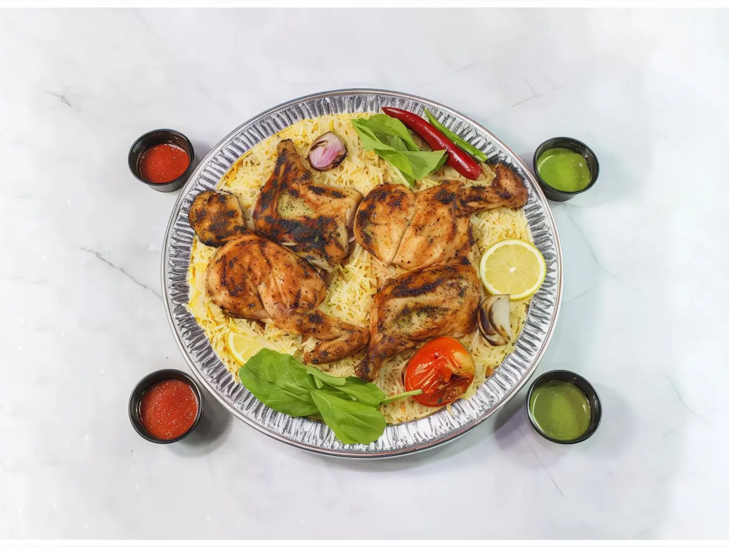 Grilled Chicken On Charcoal
