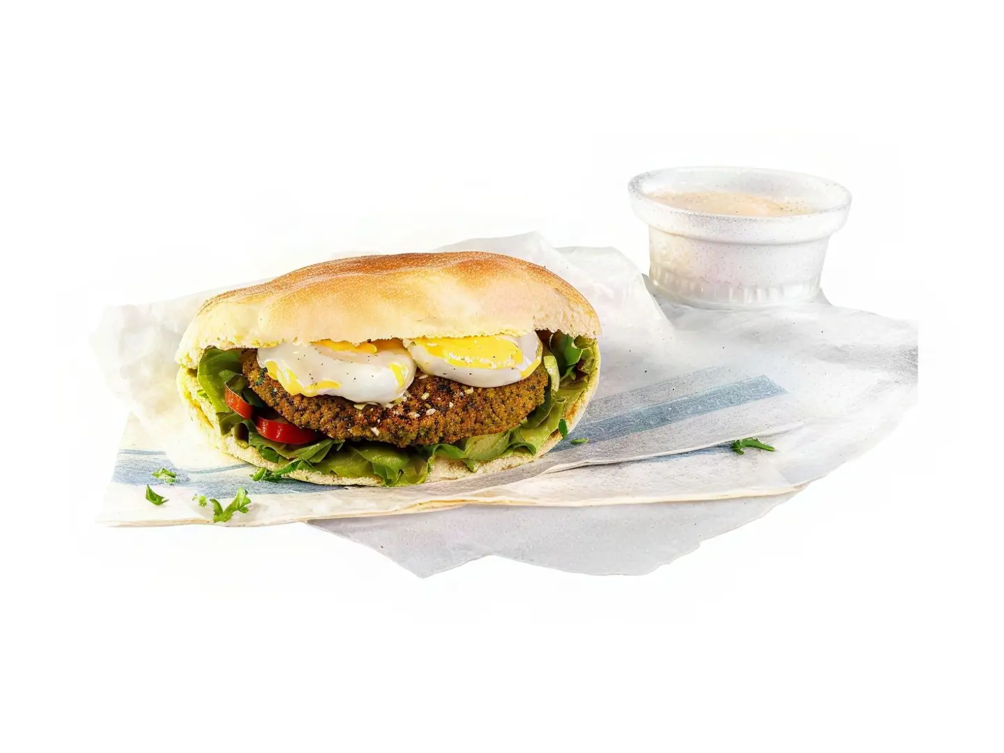 Mixed Falafel Sandwich With Egg
