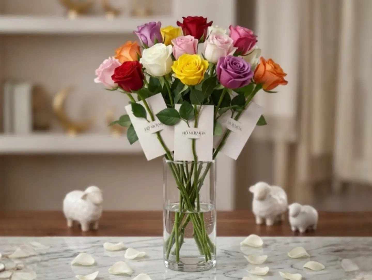 Flower Favor With Eid Mubarak Card