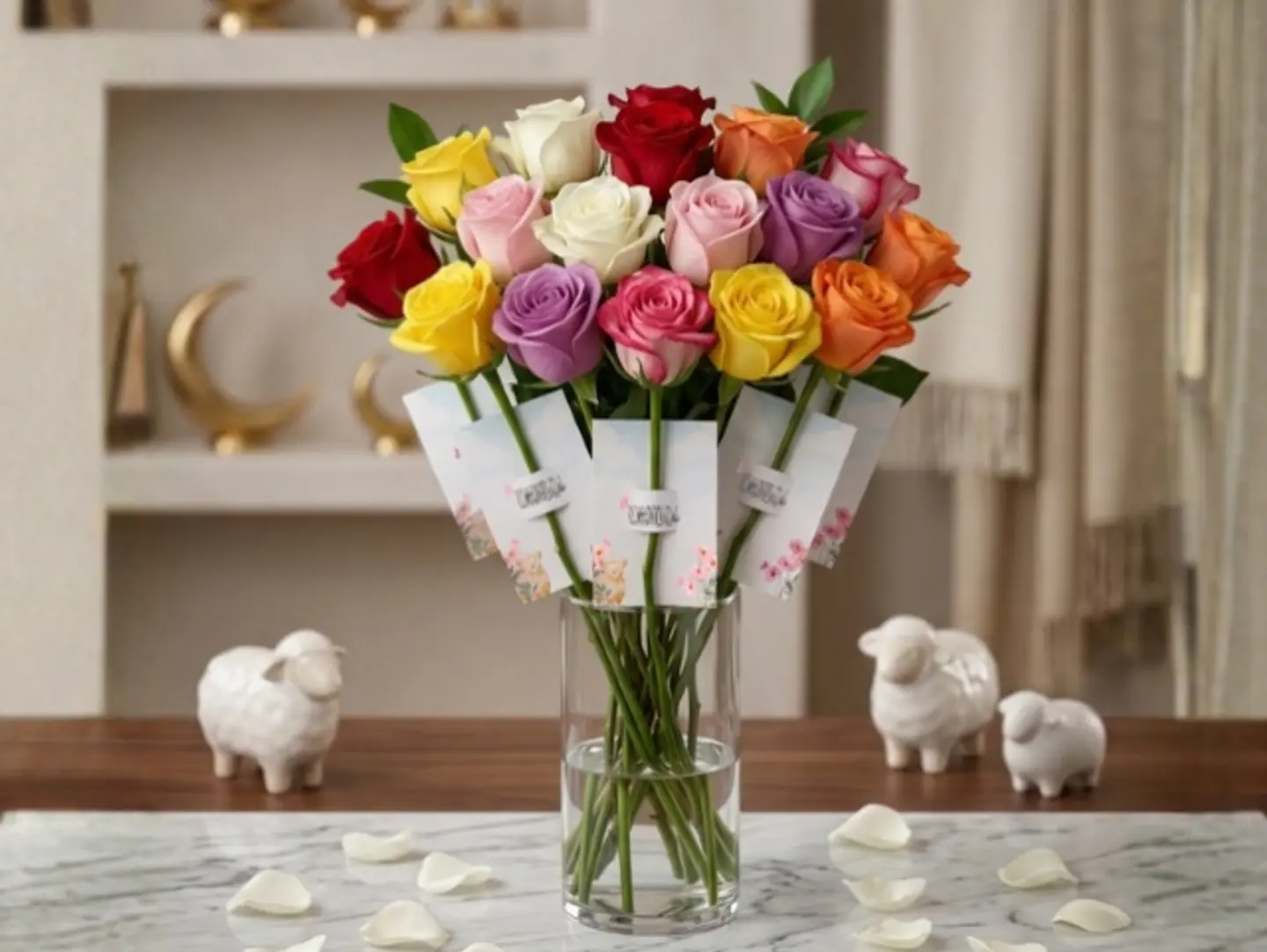 Flower Favor With Eid Al Adha Card