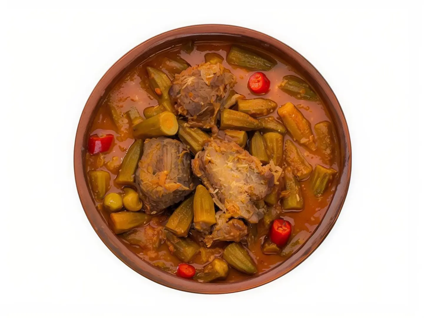 طاجن باميه بالحم