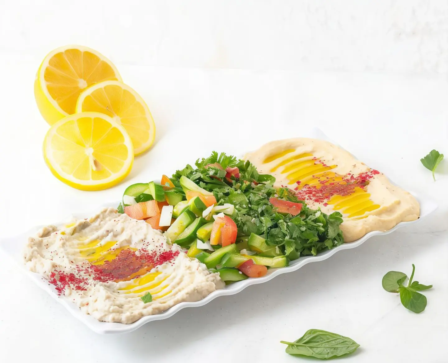 Hummus With Mtabbal And Baba Ghanouj