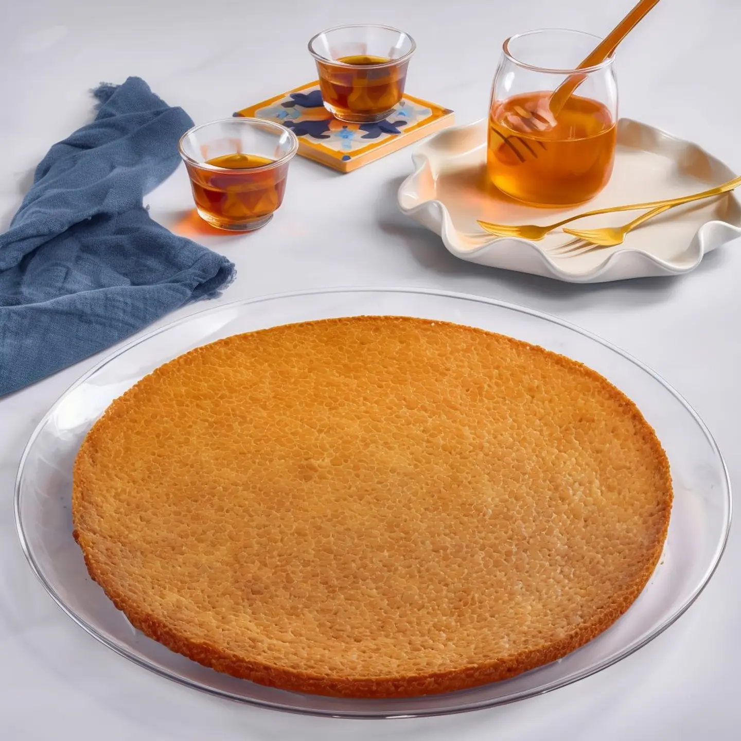 طبق بسبوسة سادة كبير