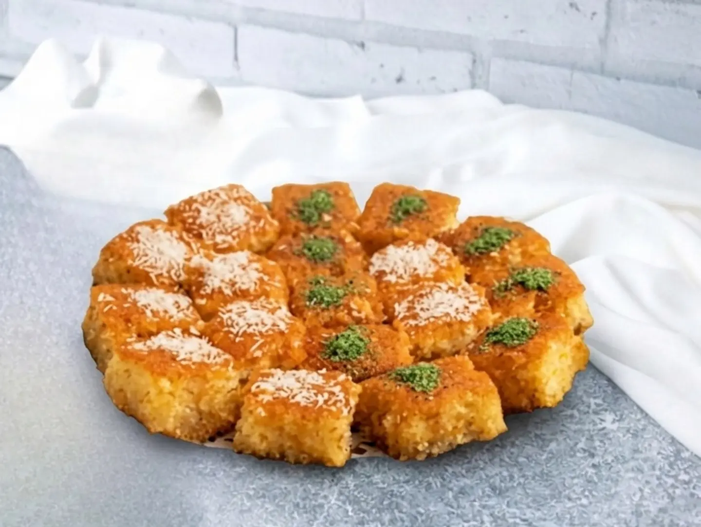 طبق نصف كيلو بسبوسة مشكلة