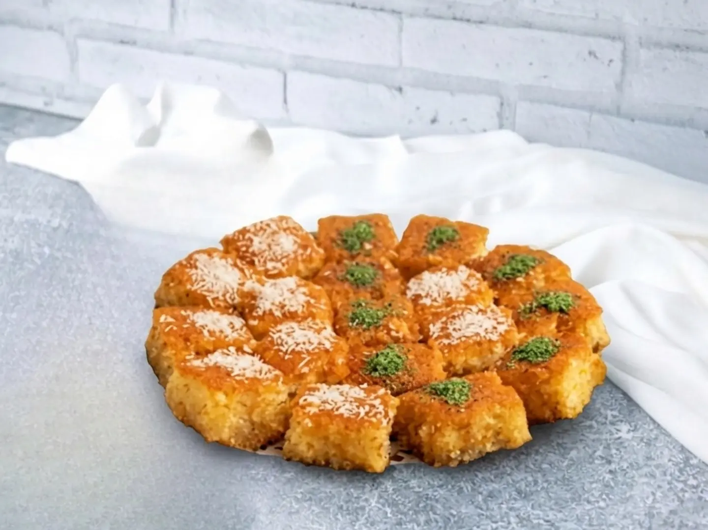 طبق كيلو بسبوسات مشكلة