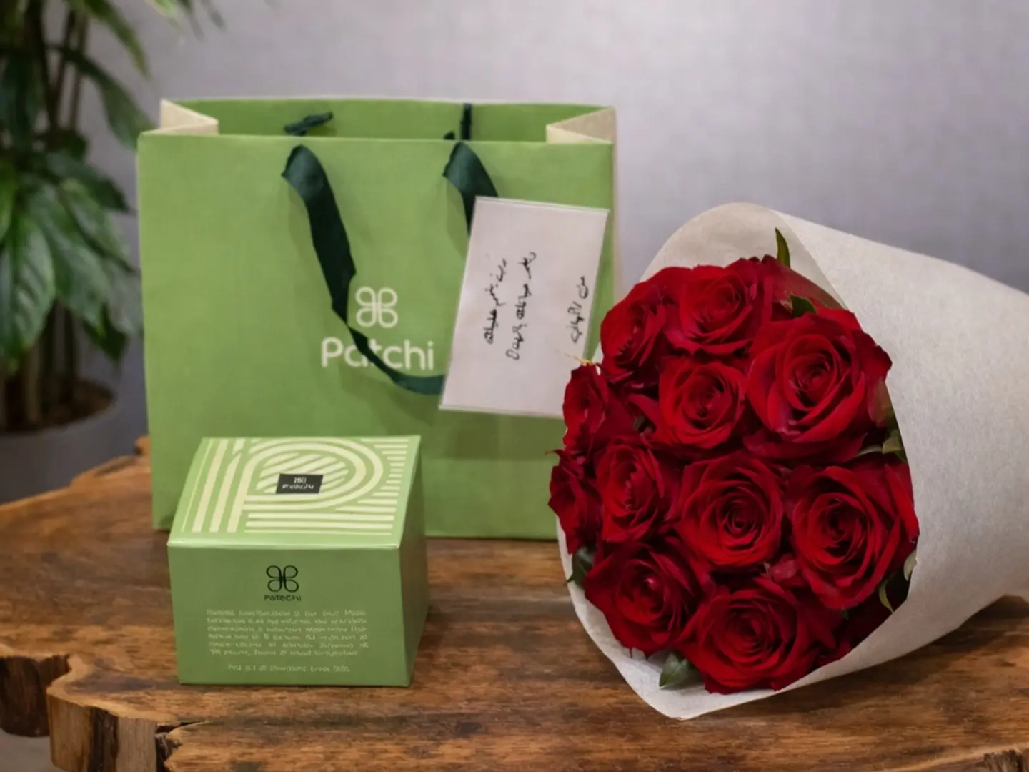 باقة حمراء مع شوكلاته باتشي