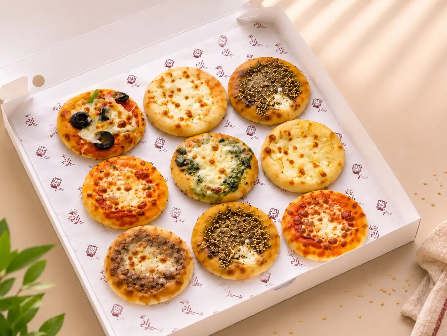 Box Of 9 Small Pizzas, Assorted, Of Your Choice
