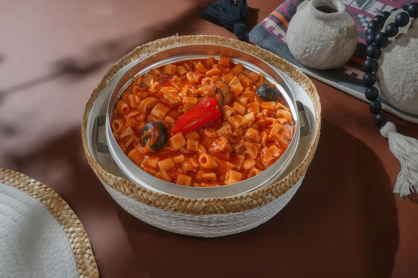 مكرونة الطيبين - دجاجة كاملة