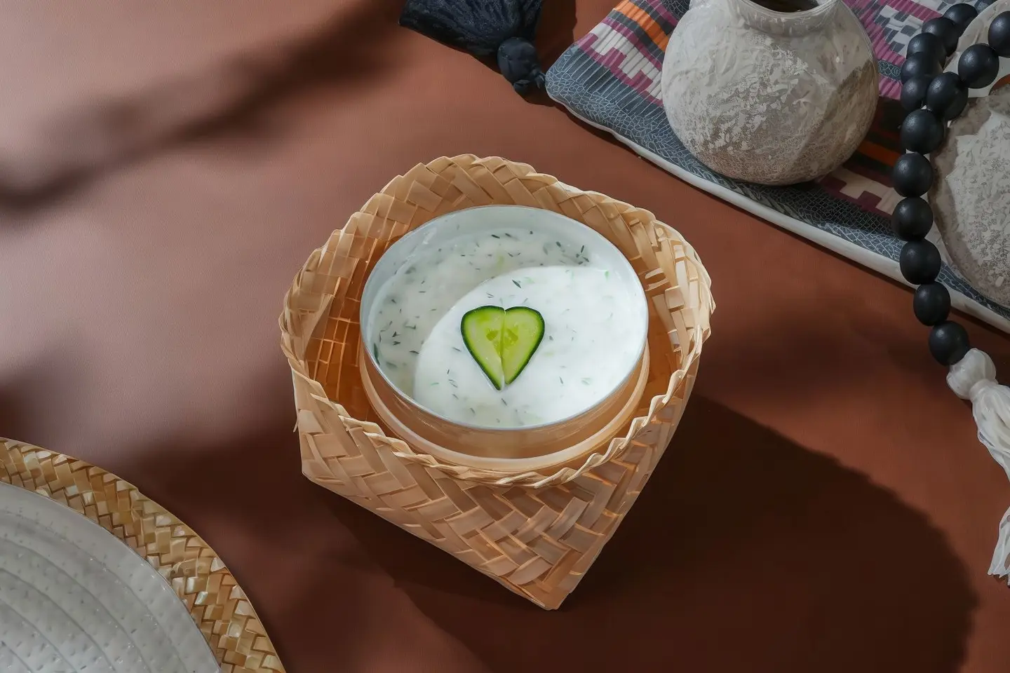 سلطة الخيار مع اللبن الرائب