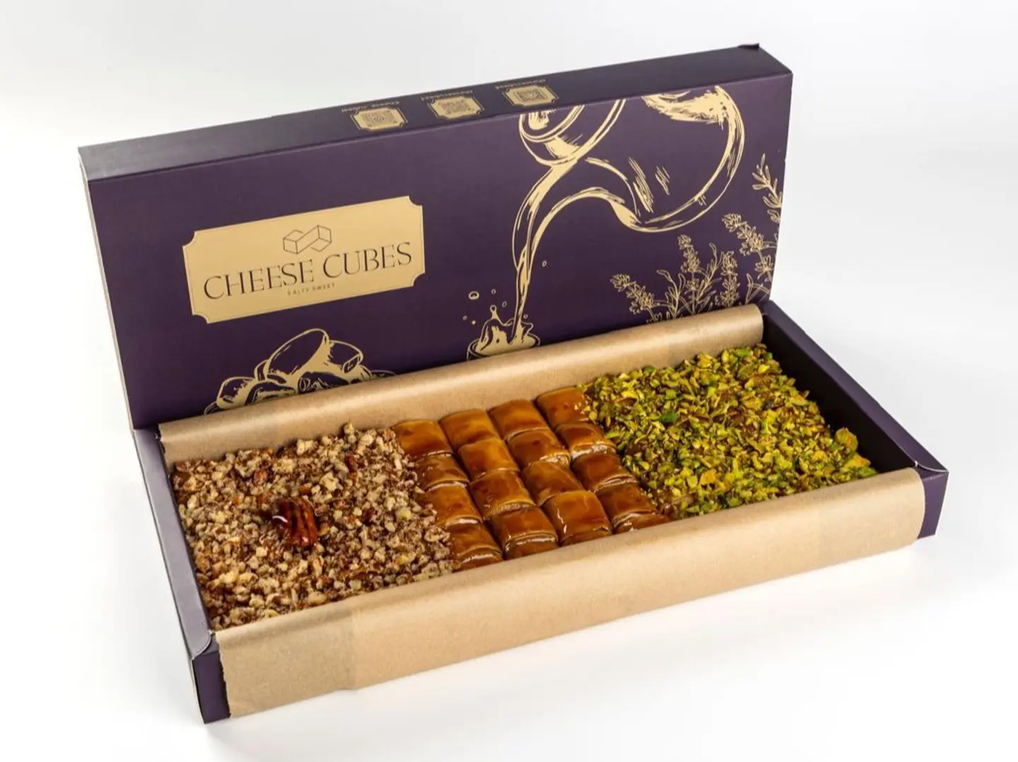 مكعبات الجبن ثلاث نكهات