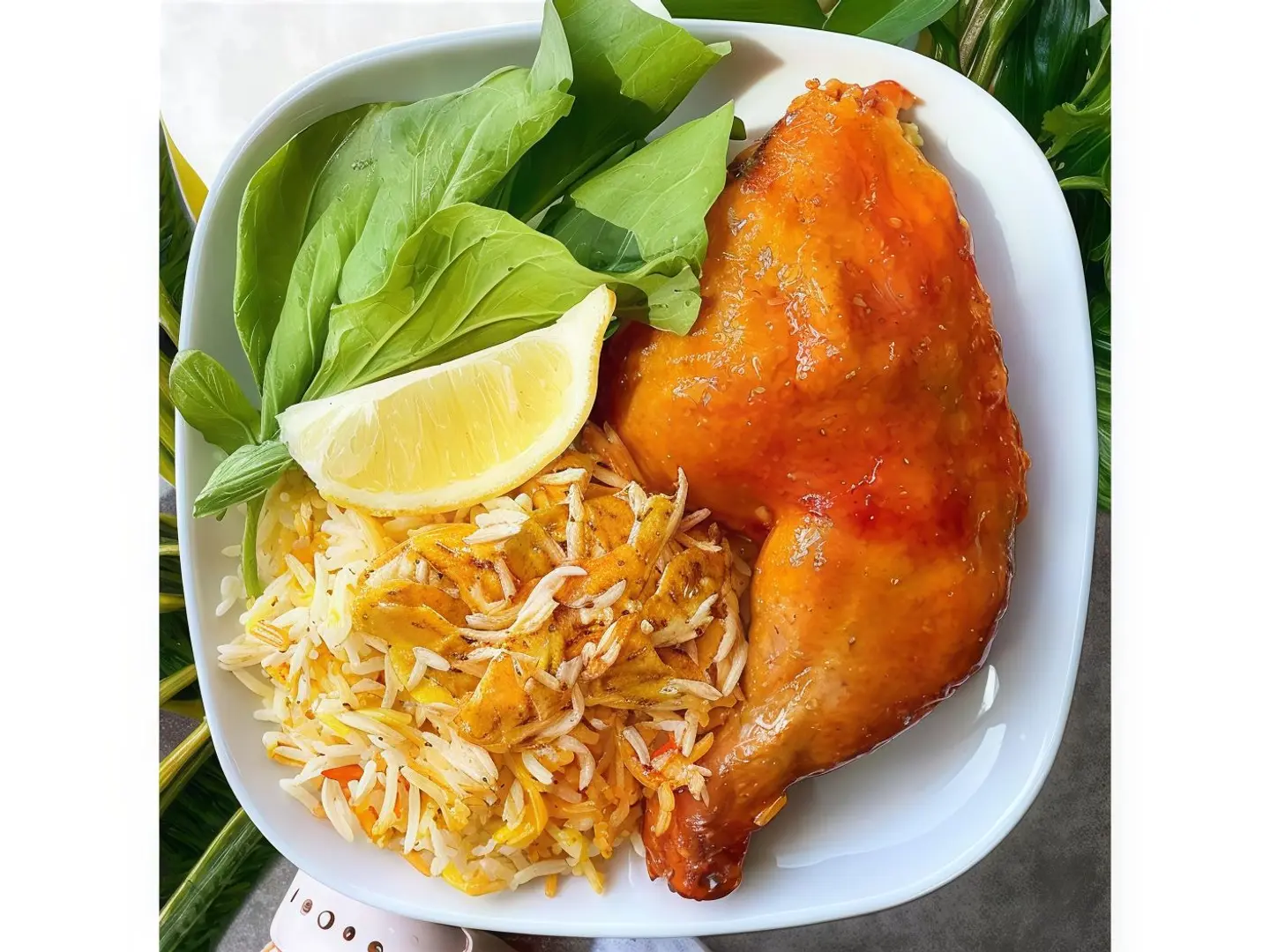 ربع دجاج شواية مع رز