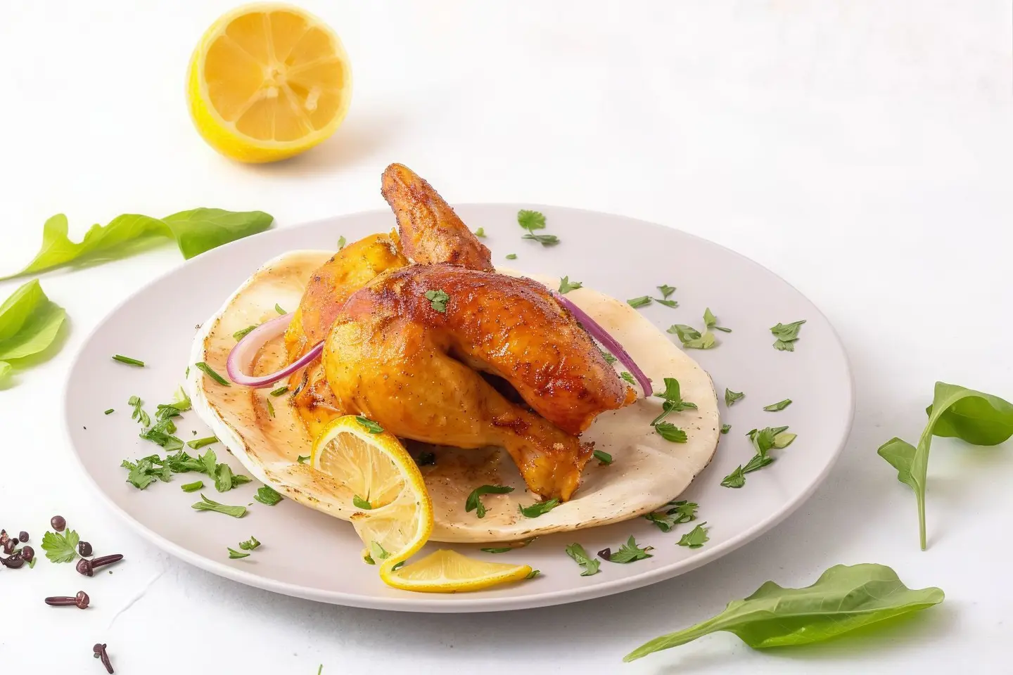 نصف دجاج شواية ساده