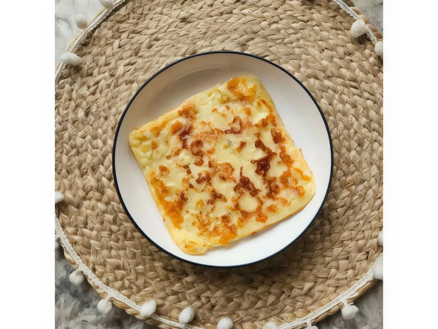 فطيرة بيض مع الخضار وجبنتين