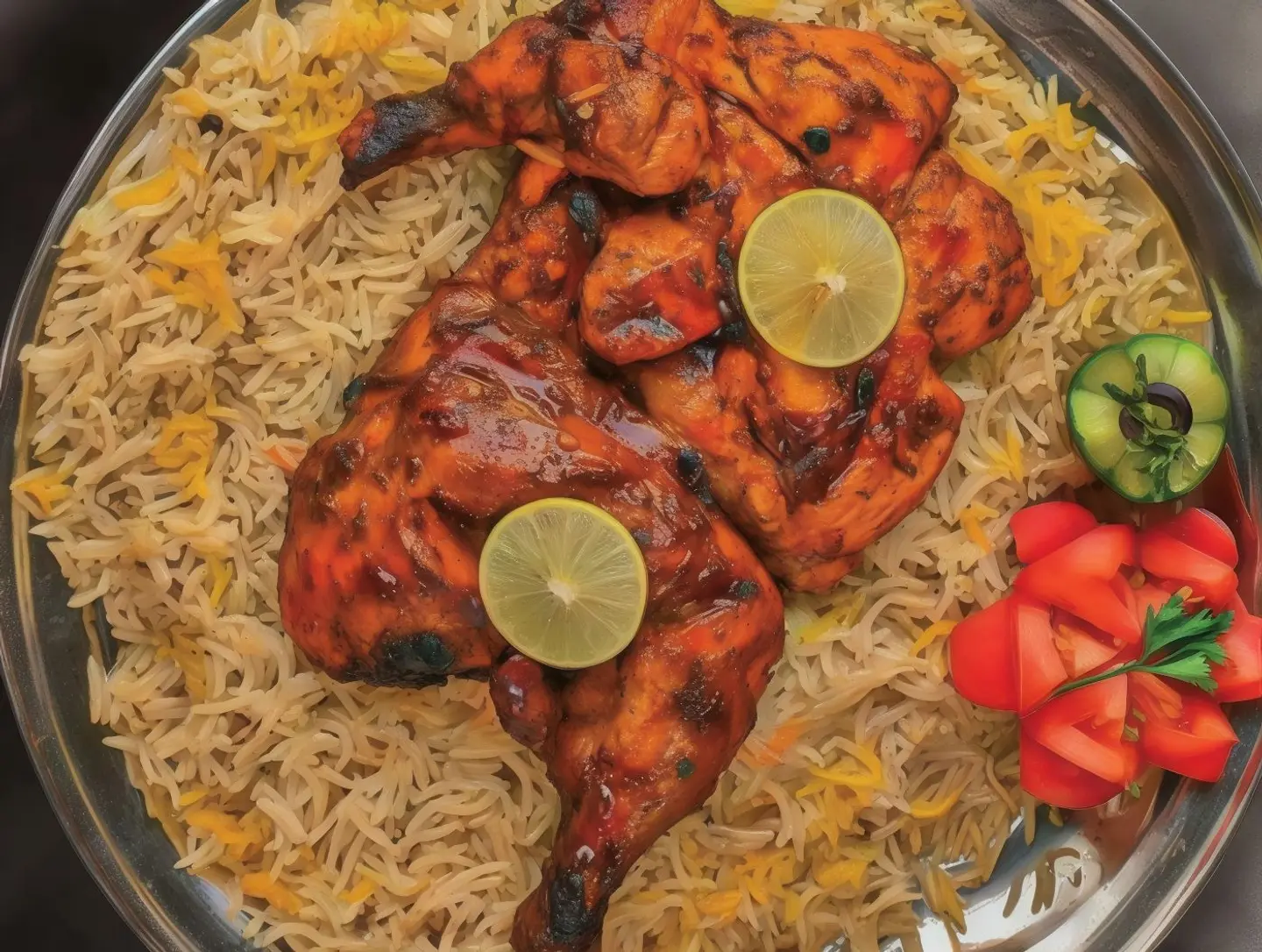 Full Charcoal Chicken With Bukhari Rice