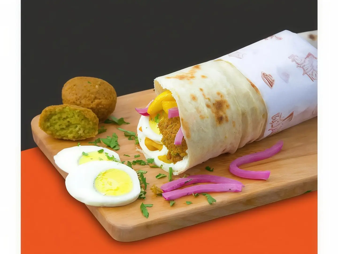 ساندوتش فلافل بالبيض والحمص