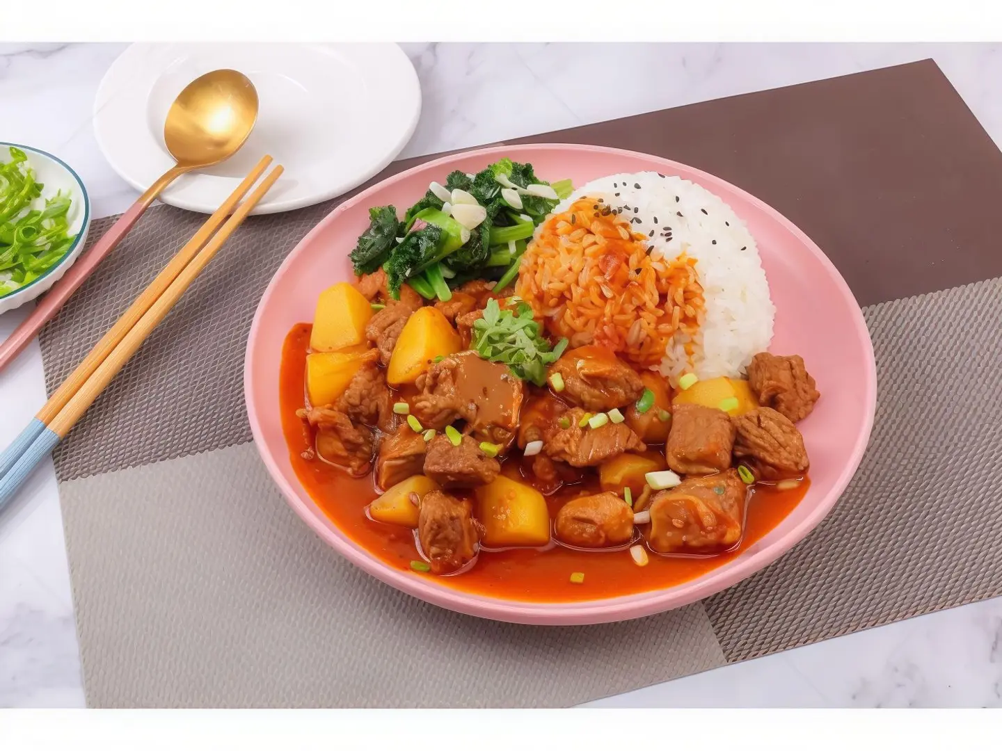 Potato Beef Rice Bowl